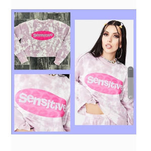 NIP REVOLVE BSR Samii Ryan Sensitive Sweatshirt‎ Size Small in Pink Cloud